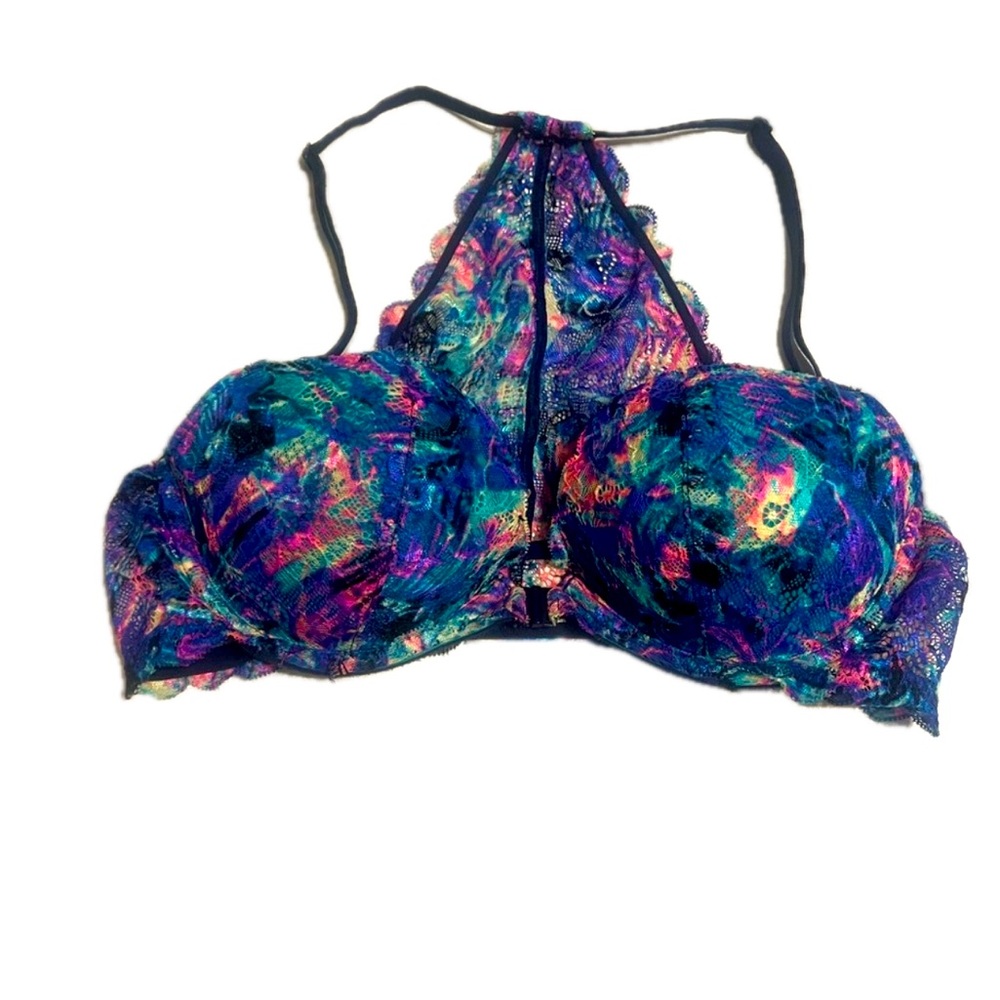Victoria’s Secret PINK front closure beautiful tie dye push up bra.